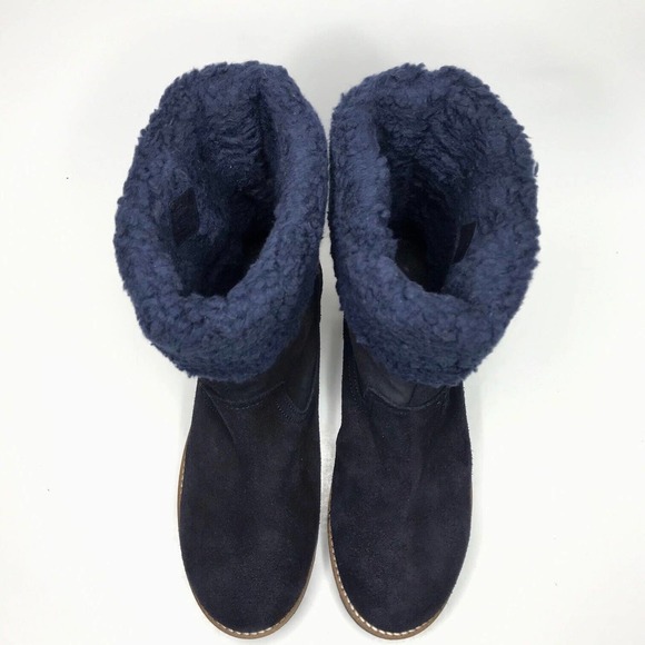 Anthropologie Louise Suede Sherpa Lined Cuffed Ankle Boot - Picture 6 of 14